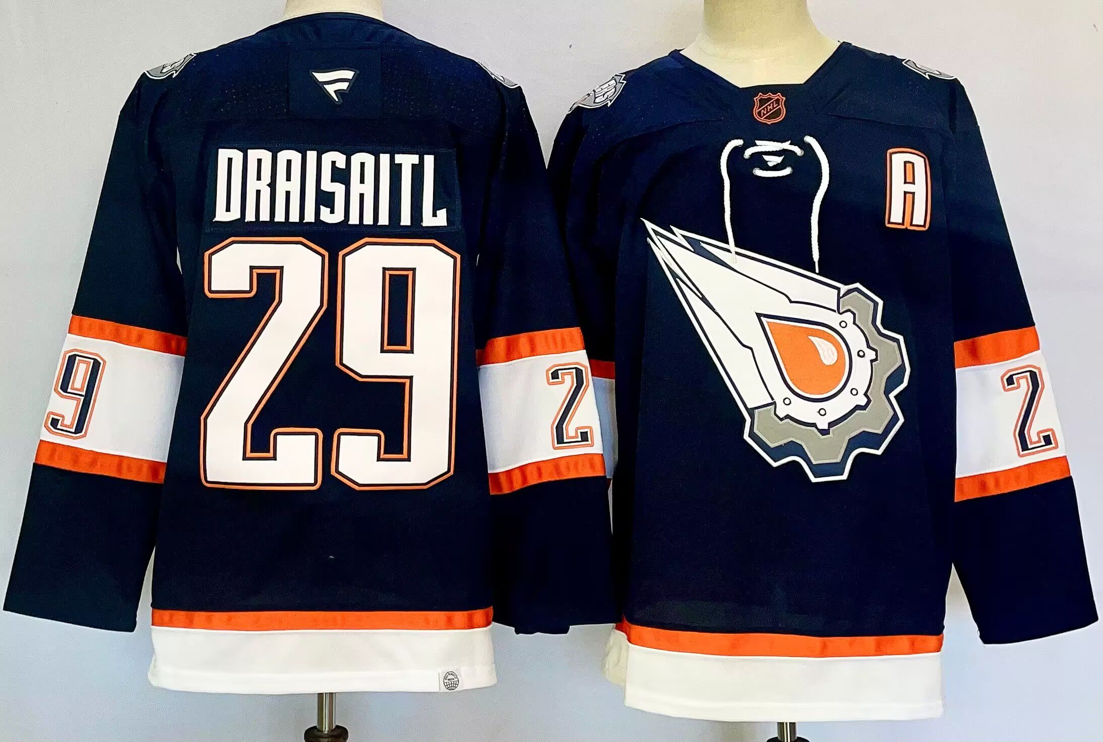 Men Edmonton Oilers #29 Draisaitl Drak Blue 2025 Home Premier Player NHL Jersey